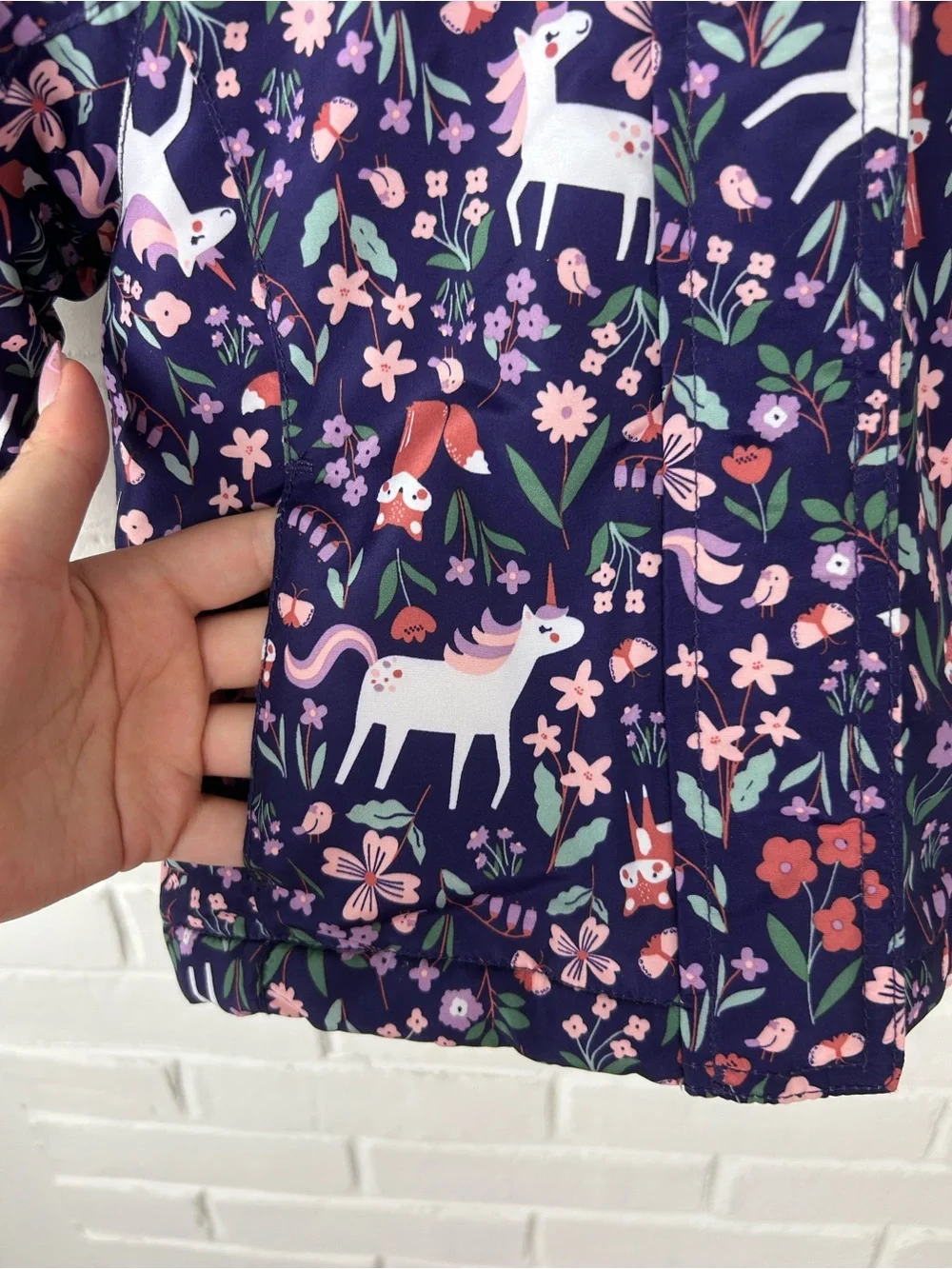 The Children’s Place Unicorn Woodland Animal Print Coat Size 2T